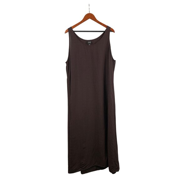 Eileen Fisher Brown Sleeveless Maxi Dress XL - Picture 1 of 5